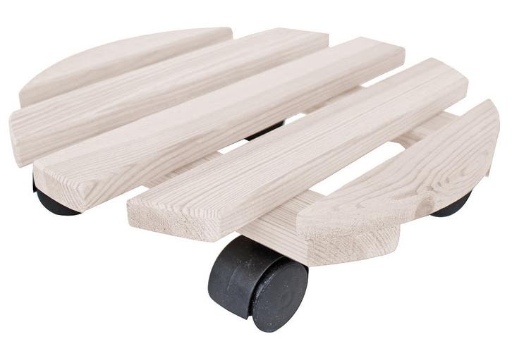 Plantenroller Plantentrolley Rond Wit 30x30cm voor binnen..., Tuin en Terras, Bloembakken en Plantenbakken, Nieuw, Verzenden