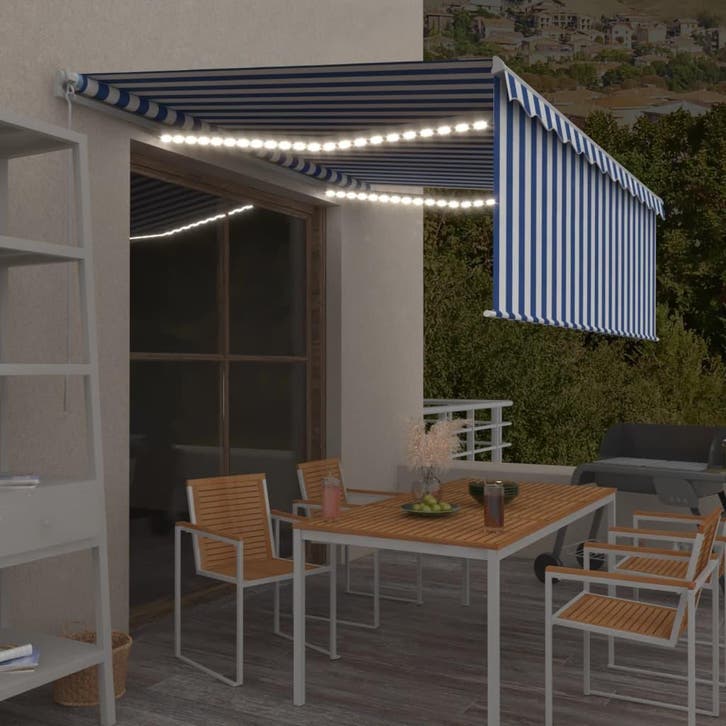 vidaXL Luifel handmatig uittrekbaar rolgordijn LED 4,5x3 m, Tuin en Terras, Zonneschermen, Nieuw, Verzenden