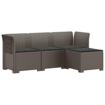 vidaXL 4-Persoons Tuinbank met Kussens Rieten Look PP, Verzenden, Nieuw