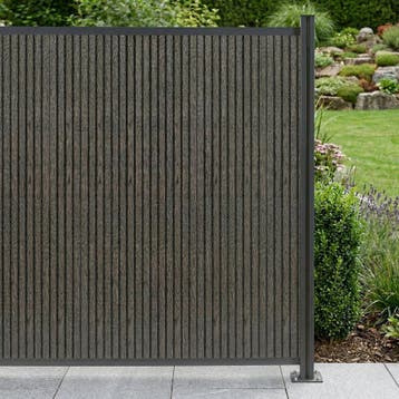 WPC schutting Grassano uitbreidingsset met paal 185x175 cm g, Tuin en Terras, Verzenden, Nieuw