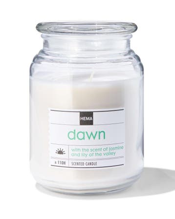 HEMA Geurkaars in glazen pot Ø10x14 dawn laag geprijsd, Verzenden, Nieuw, Bruin
