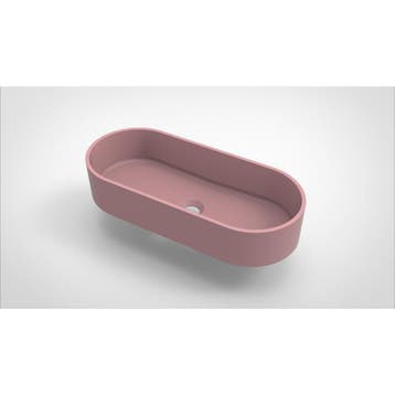 Opbouw Waskom Arcqua Case Ovaal 60x26 cm Mat Roze, Ophalen of Verzenden, Nieuw