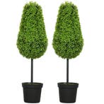 TRUUSK Set van 2 Kunstmatige Buxus 90cm - Traanvormig - Plas, Huis en Inrichting, Verzenden, Nieuw