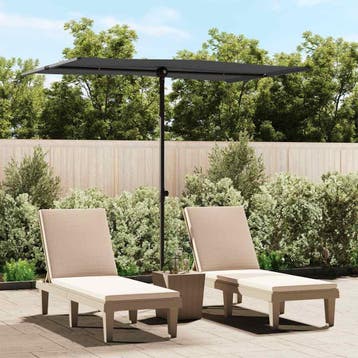 vidaXL Parasol met aluminium paal 2x1,5 m antracietkleurig, Verzenden, Nieuw, 2 tot 3 meter