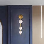 Wandlamp Glazen Bol Wit Goud of Zwart E27, Huis en Inrichting, Lampen | Wandlampen, Verzenden, Nieuw