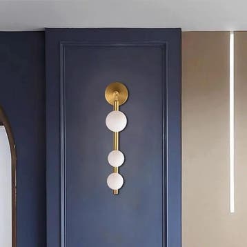 Wandlamp Glazen Bol Wit Goud of Zwart E27, Huis en Inrichting, Lampen | Wandlampen, Verzenden, Nieuw