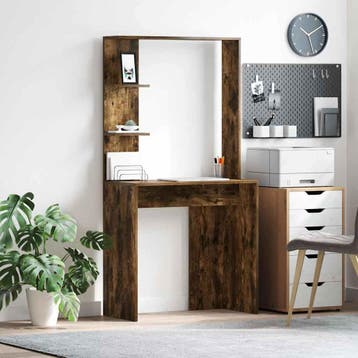 vidaXL Bureau Gerookt eiken Bewerkt hout 78,5 x 37 x 154,5, Verzenden, Nieuw