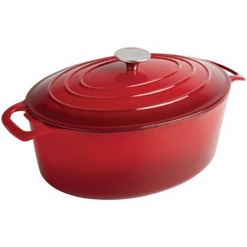 Vogue ovale inductie braadpan rood 5L, Verzenden, Nieuw