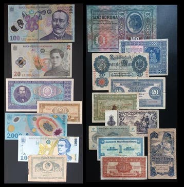 Roemenië, Oostenrijk. - 17 banknotes - Various Dates (Zonder