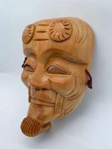 Noh masker - Hout (Zonder minimumprijs)