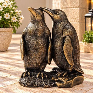 Decoratief ornament - Penguin Couple Statue Decorative, Antiek en Kunst