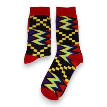 Afrikaanse sokken / Afro sokken / Kente sokken - Zwart / Roo, Ophalen of Verzenden, Nieuw