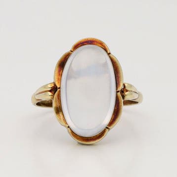 Ring - 14 karaat Geel goud - Maansteen, Nieuw