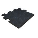 Rubber puzzel tegel - 50 x 50 cm – zwart SBR / blauw EPDM -, Verzenden, Nieuw
