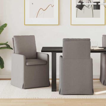 vidaXL Eettafelstoelen 2 st Stof Taupe 57 x 67 x 98 cm, Verzenden, Nieuw