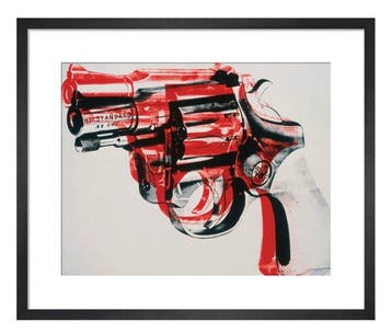 Andy Warhol - “Gun, 1981-1982 (black and red on white)”. -