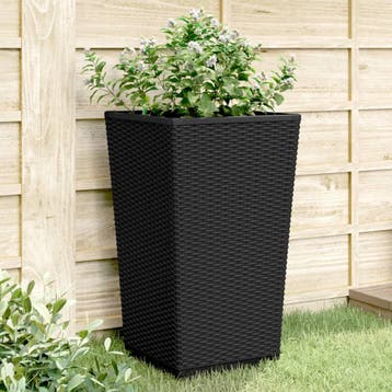 vidaXL Plantenbakken 2 st 32,5x32,5x57 cm polypropeen zwart, Tuin en Terras, Verzenden, Nieuw, 30 tot 60 cm