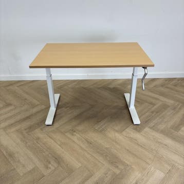slingerbureau 120x80 cm, licht beuken - wit, Huis en Inrichting, Bureaus, Gebruikt, Ophalen of Verzenden, Wit