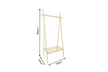 Kapstok ZEN-BO 75cm opvouwbaar bamboe natuur - 48179, Ophalen of Verzenden, Nieuw