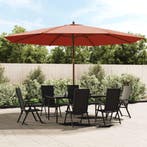 vidaXL Parasol met houten paal 400x273 cm terracottakleurig, Verzenden, Nieuw, Meer dan 4 meter