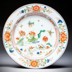 GEEN RESERVE – ANTIEKE FAMILLE VERTE DUCKS IN LOTUS POND, Antiek en Kunst