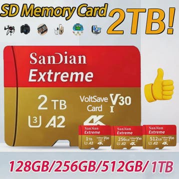 Snelle Micro SD Kaart met USB Adapter - 512GB/256GB - Hoge S, Hobby en Vrije tijd, Denksport en Puzzels, Verzenden, Nieuw