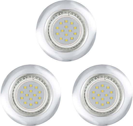 EGLO Peneto - Inbouwspotje - LED - 78mm. - Chroom - Set 3, Antiek en Kunst, Antiek | Lampen, Verzenden