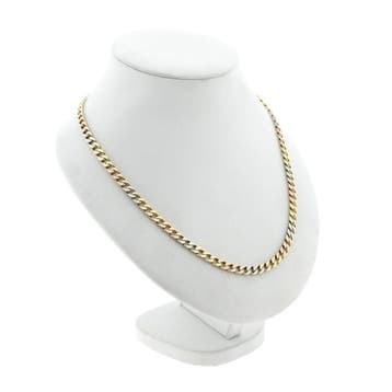 Tricolor gouden gourmetschakel ketting, Ophalen of Verzenden, Gebruikt, Goud, Goud