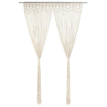 vidaXL Gordijn macramé 140x240 cm katoen, Huis en Inrichting, Stoffering | Gordijnen en Lamellen, Verzenden, Nieuw, Crème