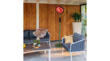 Indus Ultra Slim Staand terrasverwarmer jadegroen 2100 watt, Verzenden, Nieuw