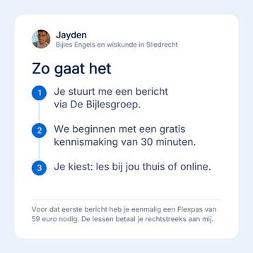 Bijles Engels in Sliedrecht, basisschool tot en met vwo, Privéles, Bijles