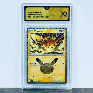 Pokémon Graded card - Pikachu 024 - 30th Anniversary –, Nieuw
