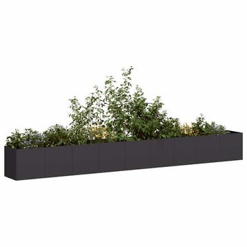 vidaXL Plantenbak 360x40x40 cm koudgewalst staal zwart, Tuin en Terras, Bloembakken en Plantenbakken, Verzenden, Nieuw, Metaal