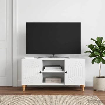 vidaXL TV-kast Wit 102 x 34,5 x 50 cm Bewerkt hout, Minder dan 50 cm, Verzenden, Nieuw, Minder dan 100 cm