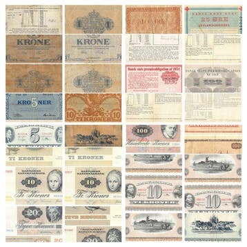 Denemarken. - 24 Banknotes and Bonds - Various Dates (Zonder