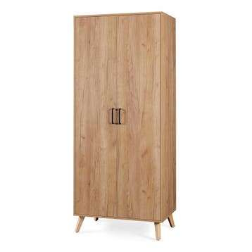Kledingkast Norg met 2 deuren en 1 opbergvak 191x80x52 cm ei, Verzenden, Nieuw