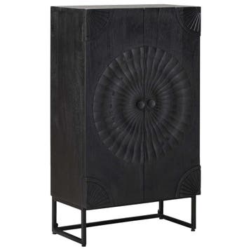 vidaXL buffetkast Zwart 55 x 30 x 95 cm, Minder dan 50 cm, Verzenden, Nieuw, Minder dan 100 cm