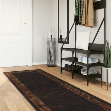 vidaXL Vloerkleedloper MARSA Zwart 100 x 450 cm Polyester en, Verzenden, Nieuw, Zwart