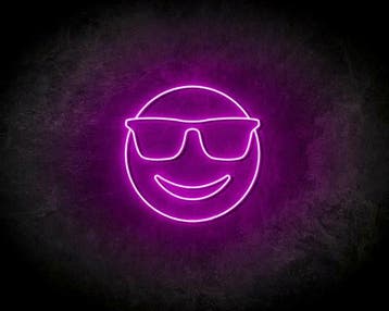 SUNGLASSES SMILEY neon sign - LED neon reclame bord, Verzenden