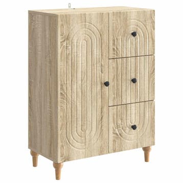 vidaXL Dressoir met lade Sonoma Eiken 66 x 34,5 x 90 cm, Verzenden, Nieuw, Overige houtsoorten, Minder dan 50 cm