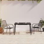 vidaXL 3-delige Tuinset staal antracietkleurig, 2 zitplaatsen, Verzenden, Nieuw, Rvs