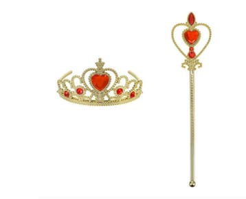 Kroontje en staf - Goud met rood, Sieraden, Tassen en Uiterlijk, Kindersieraden, Ophalen of Verzenden, Nieuw