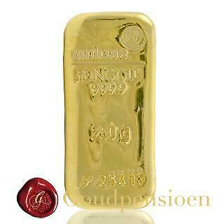 250 Gram Umicore Goudbaar met Certificaat 999,9 Puur Goud, Postzegels en Munten, Edelmetalen en Baren, Ophalen of Verzenden, Goud