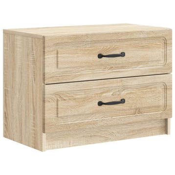vidaXL Nachtkastje Sonoma Eiken 62 x 34,5 x 44,5 cm Bewerkt, Minder dan 45 cm, Verzenden, Nieuw, Minder dan 55 cm