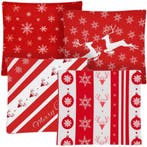 Ruhhy Kerst Kussenhoezen Set – 4 Stuks, Fluwelen Afwerkin., Diversen, Kerst, Ophalen of Verzenden, Nieuw