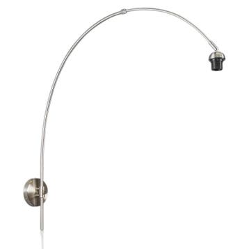 Moderne wandlamp staal zonder kap - Boog, Verzenden, Nieuw, Modern
