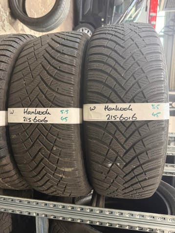 215-60-16 Hankook Winterbanden 5.5mm Incl Montage 215 60 16, Ophalen, 16 inch, Winterbanden, Band(en)