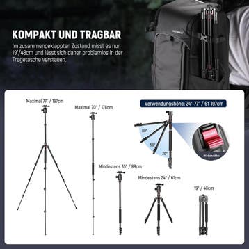 NEEWER 77 Statief/Monopod voor DSLR en Smartphone, 360°..., Verzenden, Nieuw