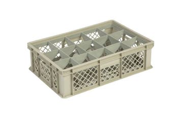 Beige Kunststof krat | L60xB40xH17 cm | MAX. hoogte glaze..., Verzenden, Nieuw in verpakking