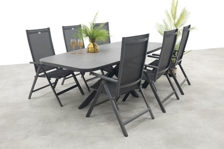 Hartman Napoli/Soreno deens ovale verstelbare tuinset, Tuin en Terras, Tuinsets en Loungesets, Tuinset, Nieuw, Overige materialen